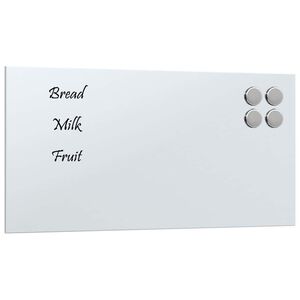 vidaXL Zidna magnetna ploča bijela 40 x 20 cm od kaljenog stakla