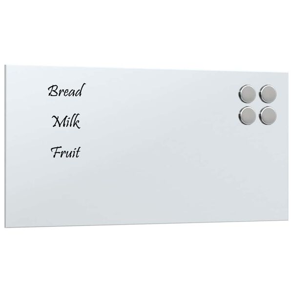 vidaXL Zidna magnetna ploča bijela 40 x 20 cm od kaljenog stakla