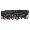 vidaXL Set vanjskih sofa 10 pcs Crna i tamno siva Poliester
