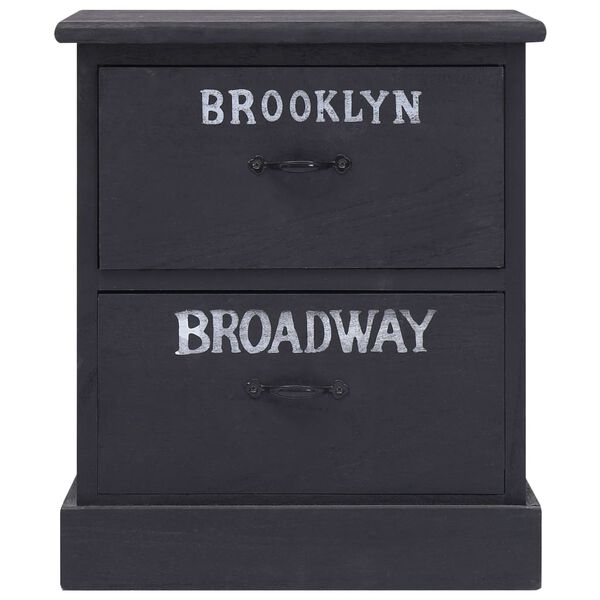 vidaXL Noćni ormarići 2 kom crni 38 x 28 x 45 cm od drva paulovnije