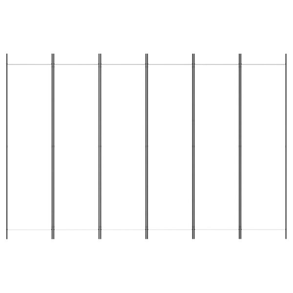 vidaXL Sobna pregrada s 6 panela bijela 300x200 cm od tkanine