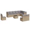 vidaXL 11-dijelni set vrtnih sofa od poliratana s jastucima bež