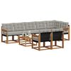 vidaXL Set vanjskih sofa s jastukom 9 pcs Prirodna i svijetlo siva