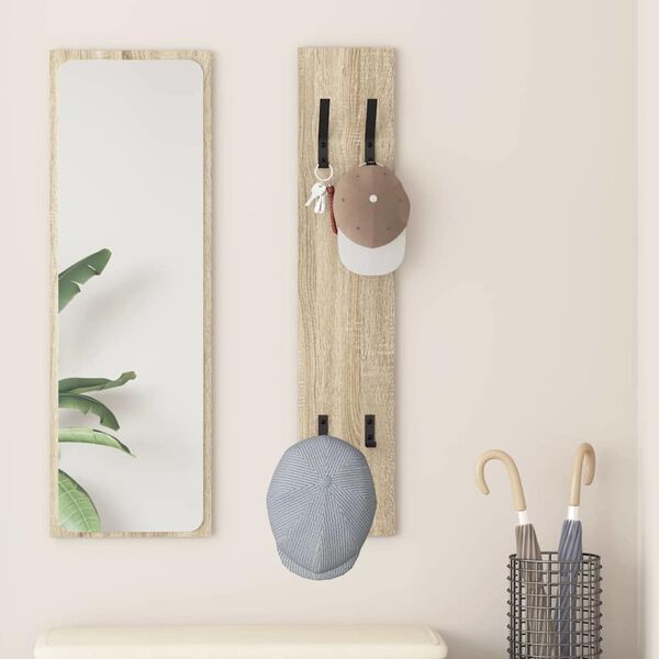 vidaXL Vje&scaron;alica za kapute na zidu sonoma hrast 20 x 1.5 x 100 cm