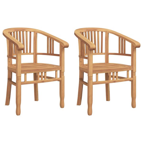 vidaXL Stolica 2 pcs Smeđa 63 x 58 x 89 cm Čvrsto teak drvo