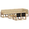 vidaXL Set vanjskih sofa s jastukom 9 pcs Bijela i bež