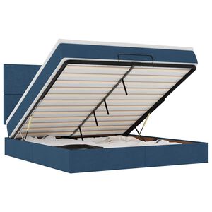 vidaXL Otomanski krevet s madracem plavi 160x200cm od tkanine
