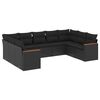vidaXL 9-dijelni set vrtnih sofa s jastucima crni od poliratana