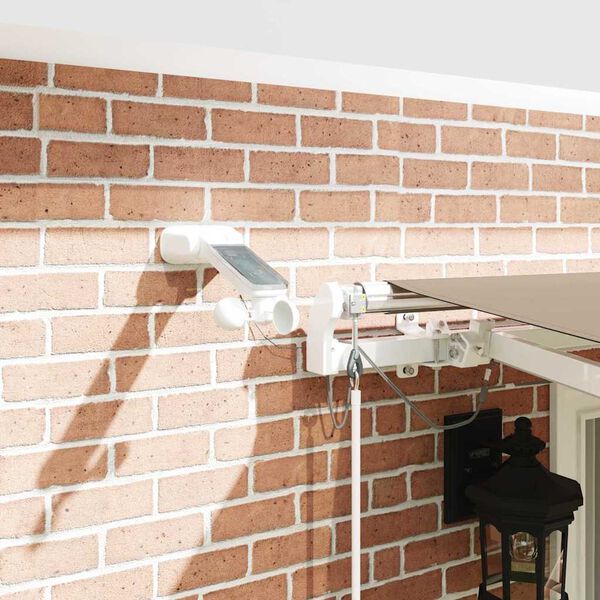 vidaXL Skrovita tenda S LED lampica Bež 400 &times; 300 cm Poliester i metal