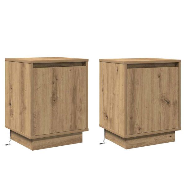 vidaXL Noćni ormar 2 pcs Umjetnički hrast 39 x 34,5 x 50 cm