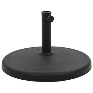 vidaXL Stalak za suncobran od poliesterske smole okrugli 19 kg crni