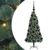vidaXL Umjetno božićno drvce s rasvjetom i setom kuglica Zelena 120 cm