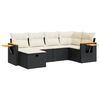 vidaXL 6-dijelni set vrtnih sofa s jastucima crni od poliratana