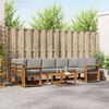 vidaXL Set vanjskih sofa s jastukom 8 pcs Prirodna i svijetlo siva