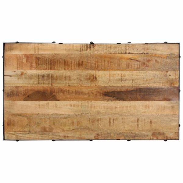 vidaXL Stolić za kavu s kotačima od masivnog drva manga 100x55x26 cm