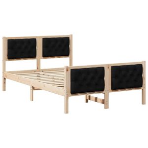 vidaXL Krevetna konstrukcija Crna 120 x 200 cm Čvrsto borovo drvo