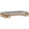 vidaXL Set vanjskih sofa s jastukom 10 pcs Prirodna i svjetlosiva