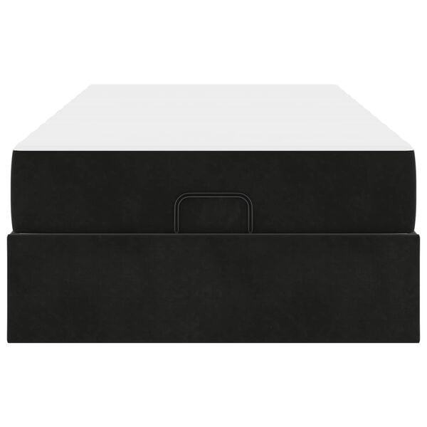 vidaXL Okvir kreveta s madracem s madracem 2 pcs Crna Baršun