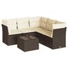 vidaXL 6-dijelni set vrtnih sofa od poliratana s jastucima smeđi