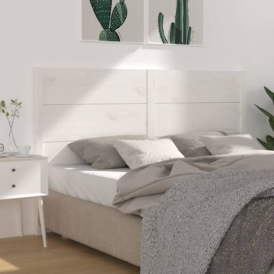 vidaXL Uzglavlje za krevet bijelo 186 x 4 x 100 cm od masivne borovine