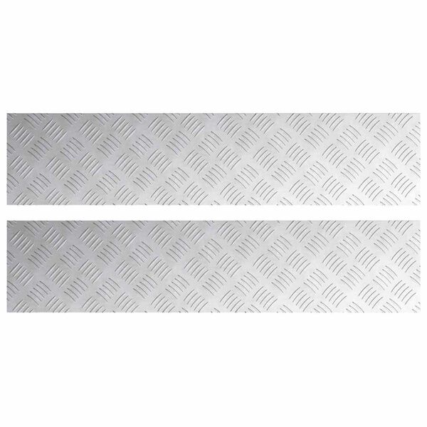 vidaXL Stepenica Pravokutni 2 pcs Srebrno 90 x 20 cm Aluminij