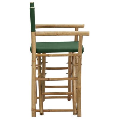 vidaXL Sklopive redateljske stolice od bambusa i tkanine 2 kom zelene