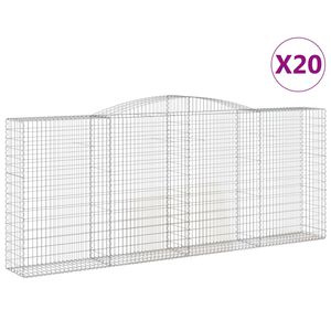 vidaXL Lučne gabionske ko&scaron;are 20kom 400x50x160/180cm pocinčano željezo