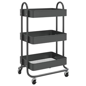 vidaXL Kolica s 3 razine antracit 43 x 34 x 79 cm čelična