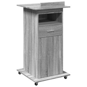 vidaXL Govornica s kotačima i ladicom boja hrasta 55x55x107 cm drvena