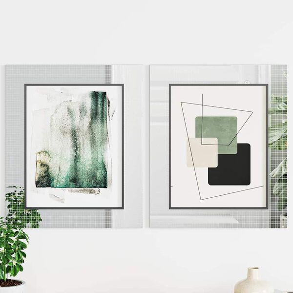 vidaXL Mozaična ogledalo pločica 3 pcs Srebrno 100 x 4 cm Stakl