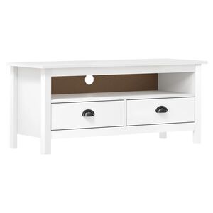 vidaXL TV ormarić Hill bijeli 110 x 40 x 47 cm od masivne borovine