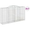 vidaXL Lučne gabionske ko&scaron;are 17kom 300x50x160/180cm pocinčano željezo