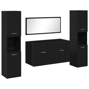 vidaXL Set namje&scaron;taja za kupaonicu 4 kom. Crni hrast 90 x 38,5 x 46 cm