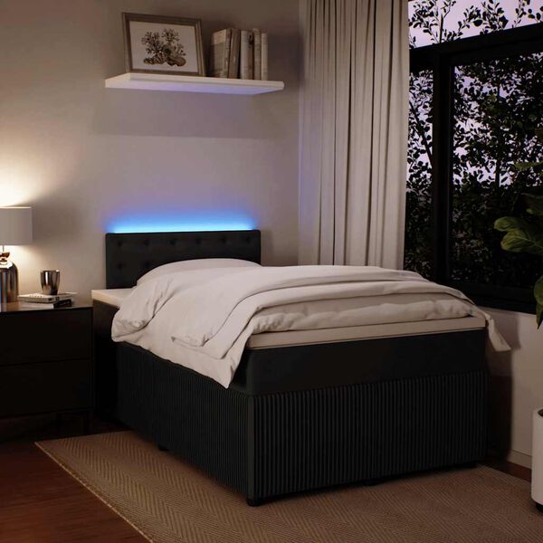 vidaXL Box spring krevet s madracem crni 120 x 200 cm bar&scaron;unasti