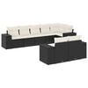 vidaXL 8-dijelni set vrtnih sofa od poliratana s jastucima crni