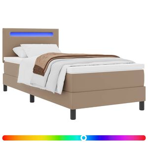 vidaXL Krevet s opruga kutije Boja cappuccina 90 x 200 cm Umjetna koža