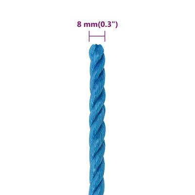 vidaXL Radno uže plavo 8 mm 50 m od polipropilena