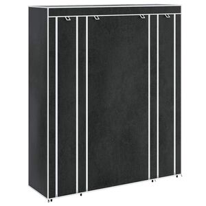 vidaXL Ormar od Tkanine s Pregradama i &Scaron;ipkama 45 x 150 x 176 cm Crni