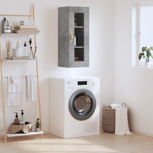 vidaXL Zidni ormarić siva boja betona 34,5 x 34 x 90 cm