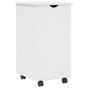 vidaXL Mobilni ormar Bijelo 34 x 39 x 65,5 cm Čvrsto borovo drvo