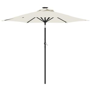 vidaXL Vrtni suncobran s čeličnom &scaron;ipkom bijeli 225 x 225 x 212 cm