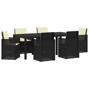 vidaXL Vrtni set za objed s jastukom 7 pcs Antracit i krem PP