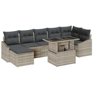 vidaXL Sjedeća garnitura za vrt 8 pcs Svijetlo siva i tamno siva