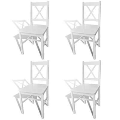 vidaXL Blagovaonske stolice od borovine 4 kom bijele