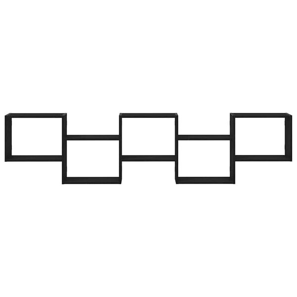 vidaXL Zidna kockasta polica s 5 odjeljaka od crnog konstruiranog drva