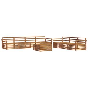 vidaXL Set vanjskih sofa 8 pcs Prirodna Čvrsto drvo akacije