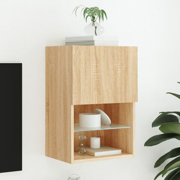 vidaXL TV ormarić s LED svjetlima boja hrasta sonome 40,5x30x60 cm