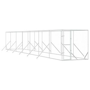 vidaXL Vanjski kavez za pse srebrni 2 x 14 x 2 m od pocinčanog čelika