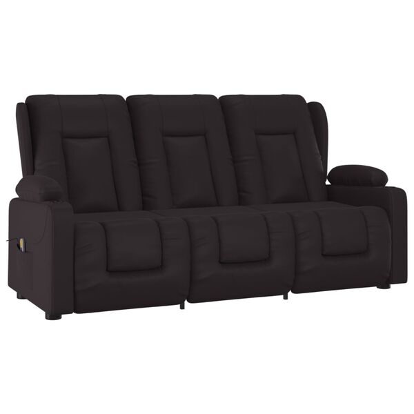 vidaXL Masažni trosjed od umjetne kože s držačima ča&scaron;a crni