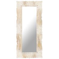 vidaXL Ogledalo bijelo 110 x 50 cm od masivnog drva manga